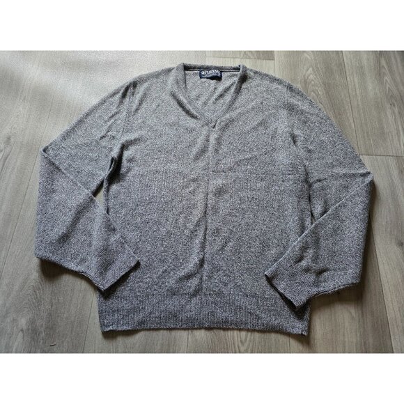 Vintage Puritan Mens V-Neck Sweater XL Gray Knit USA-Made - Picture 2 of 5